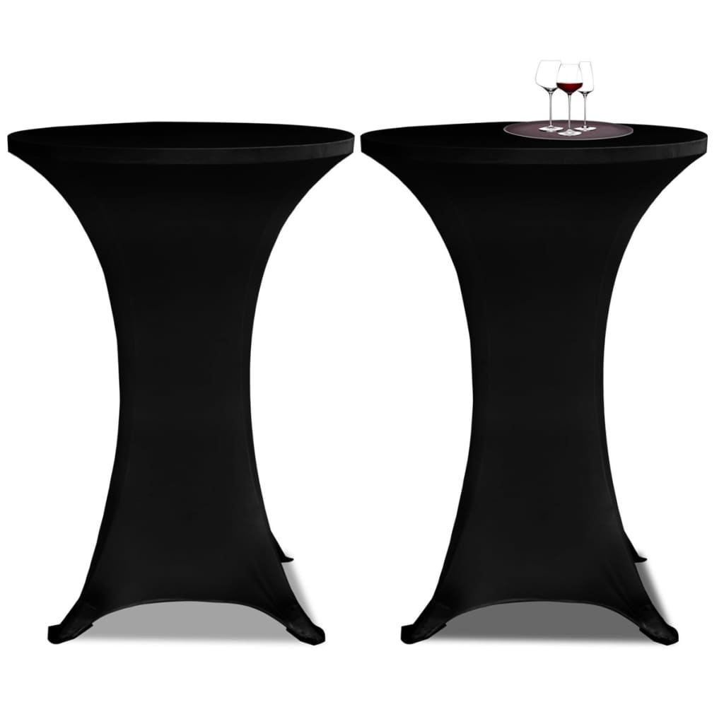 2 x table cover for bar table stretch cover Ø80 cm black