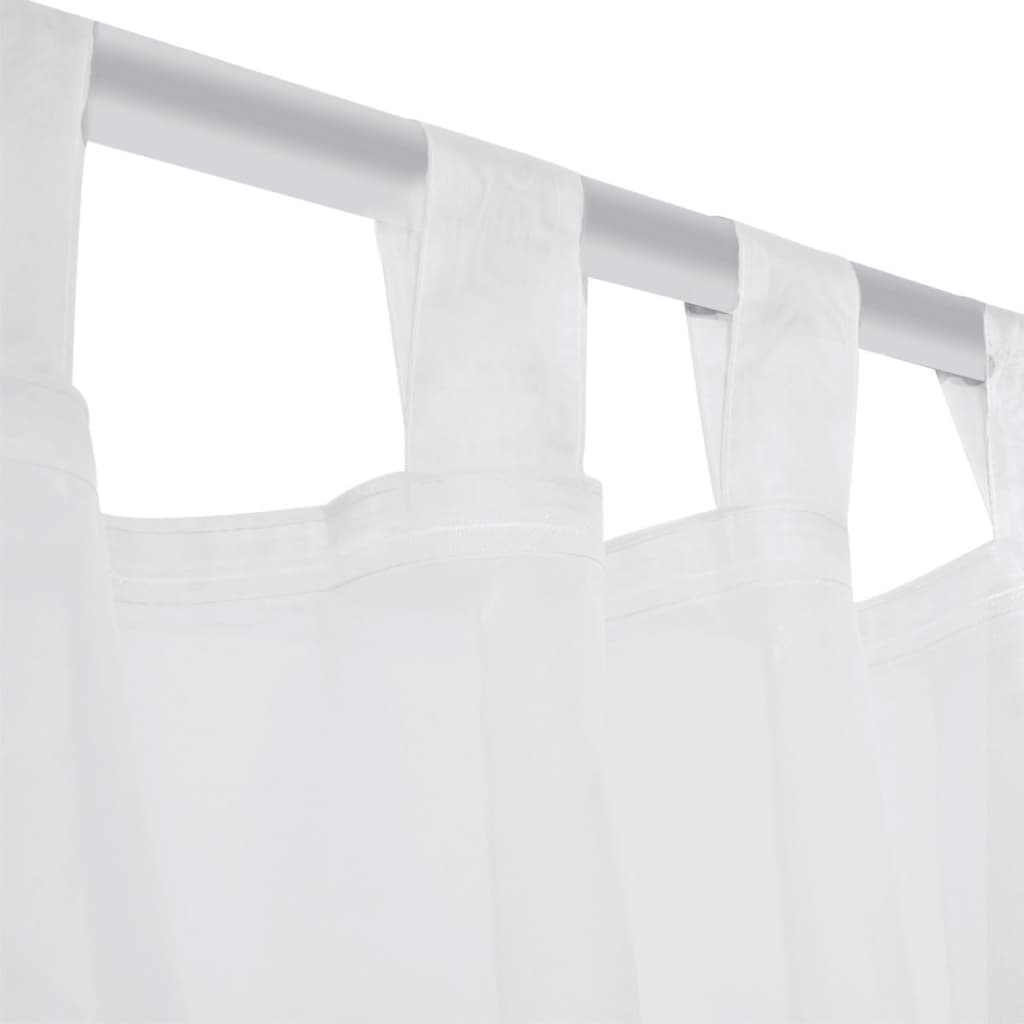 2 x transparent curtains, ready-made curtains, 140 x 175 cm, white