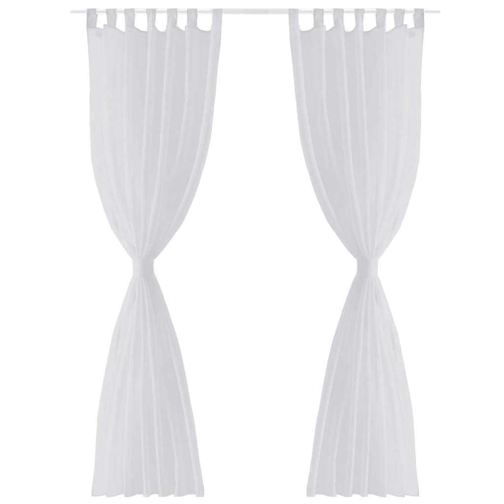2 x transparent curtains ready-made curtain 140 x 225 white