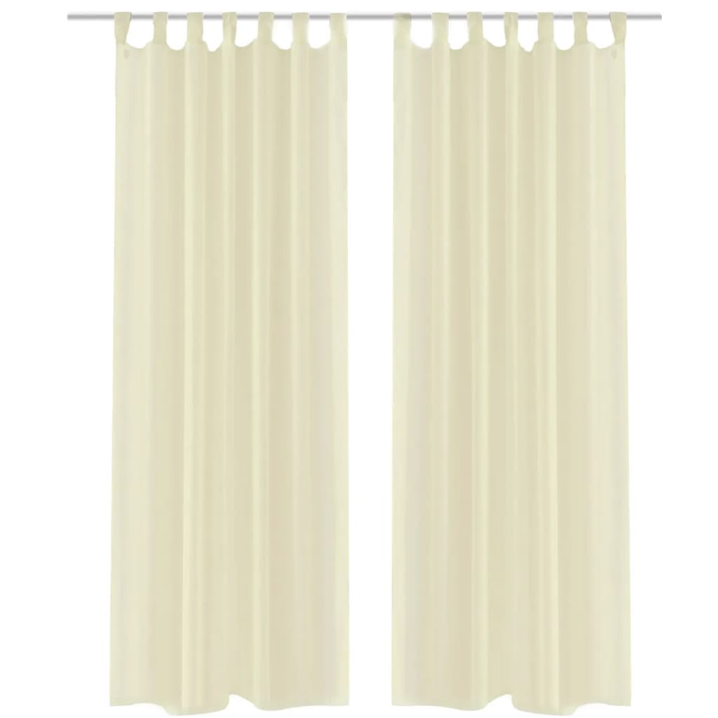 Transparent curtain ready-made curtain 140 x 175 cm cream-colored