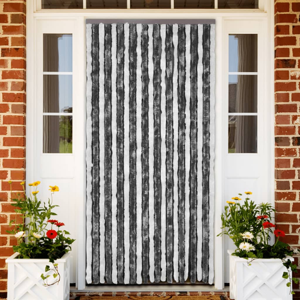 Insect screen curtain gray and white 90x220 cm chenille