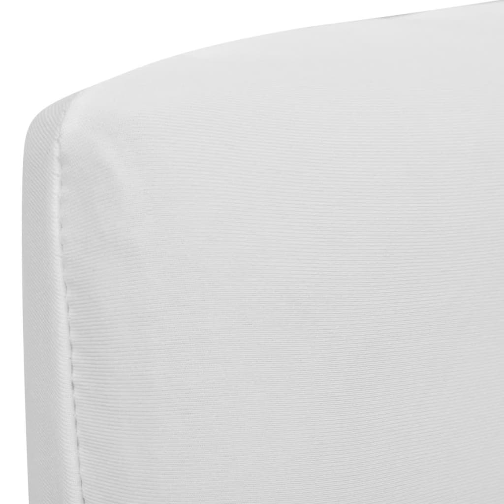 Pack of 6 white chair covers, straight stretchy