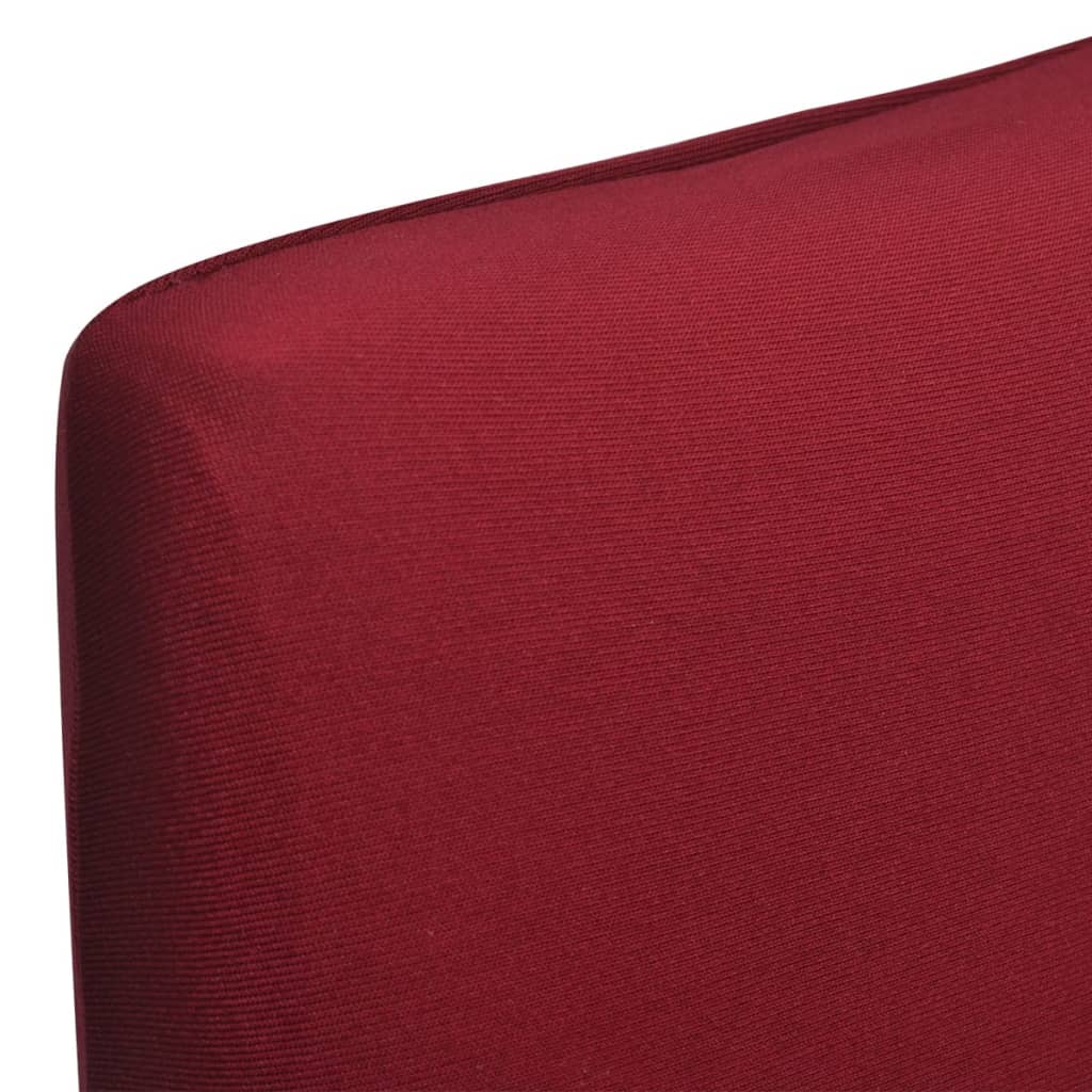 Pack of 6 Bordeaux chair covers, straight stretchy