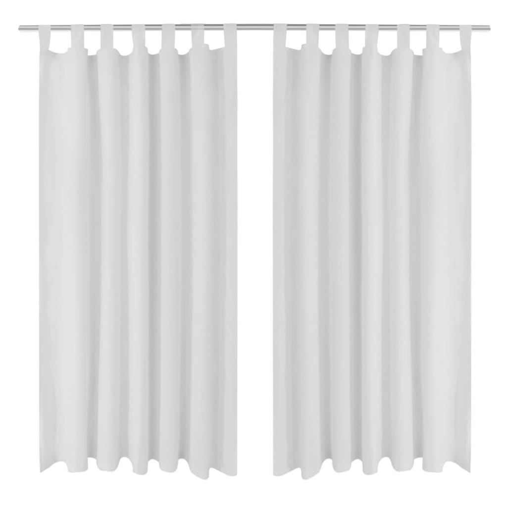 Curtains made of satin 2-parts 140 x 225 cm white
