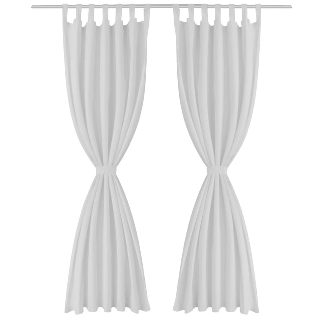Curtains made of satin 2-parts 140 x 225 cm white
