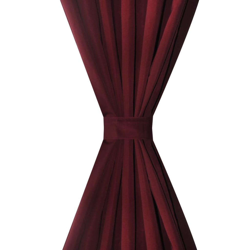 Satin curtains, 2-part, 140 x 245 cm, dark red