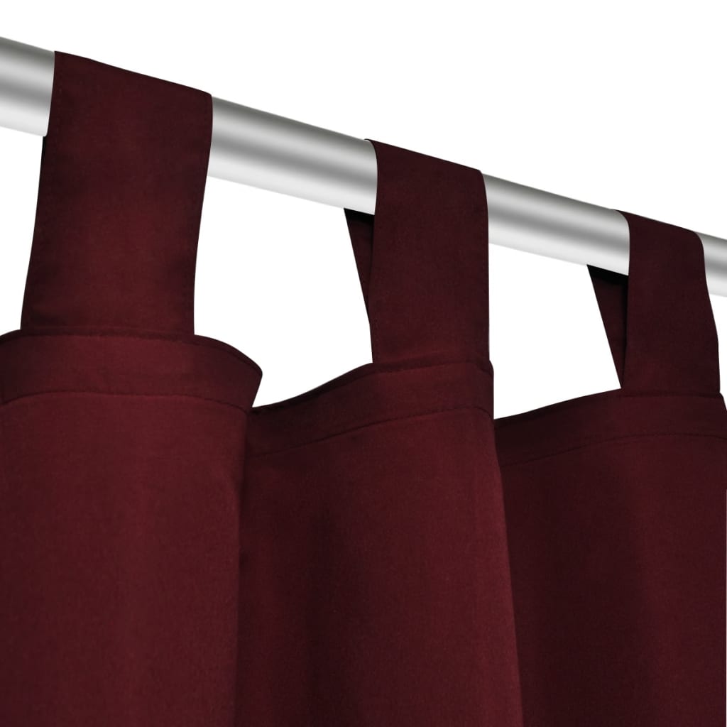 Satin curtains, 2-part, 140 x 245 cm, dark red