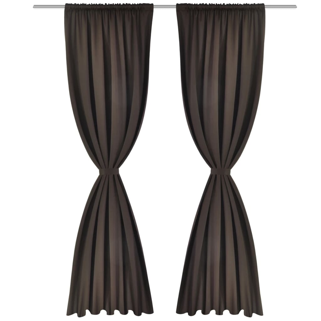 Pack of 2 brown blackout curtains with slot head 135 x 245 cm