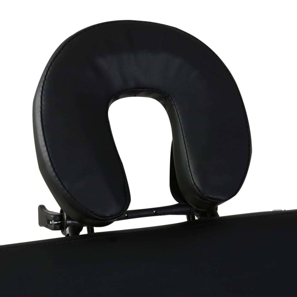 Massage table foldable 2-zone with black wooden frame