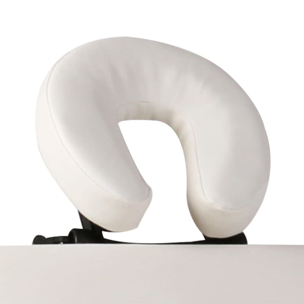 Massage table foldable 2-zone with aluminum frame cream white