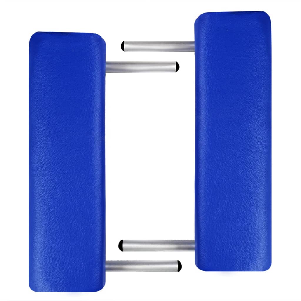 vidaXL massage table foldable 2-zone with aluminum frame blue