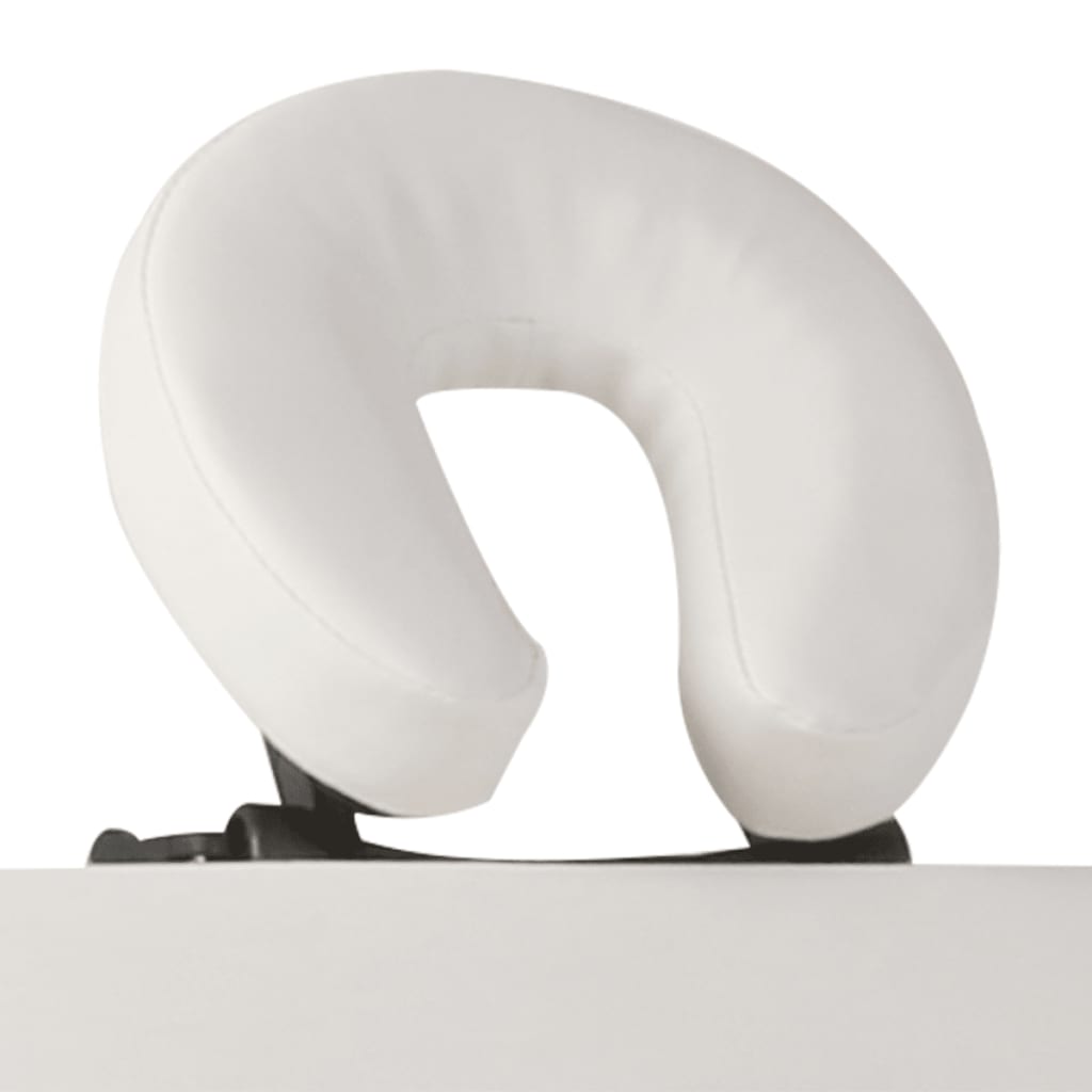 Massage table with aluminum frame, foldable 4 zones cream-white