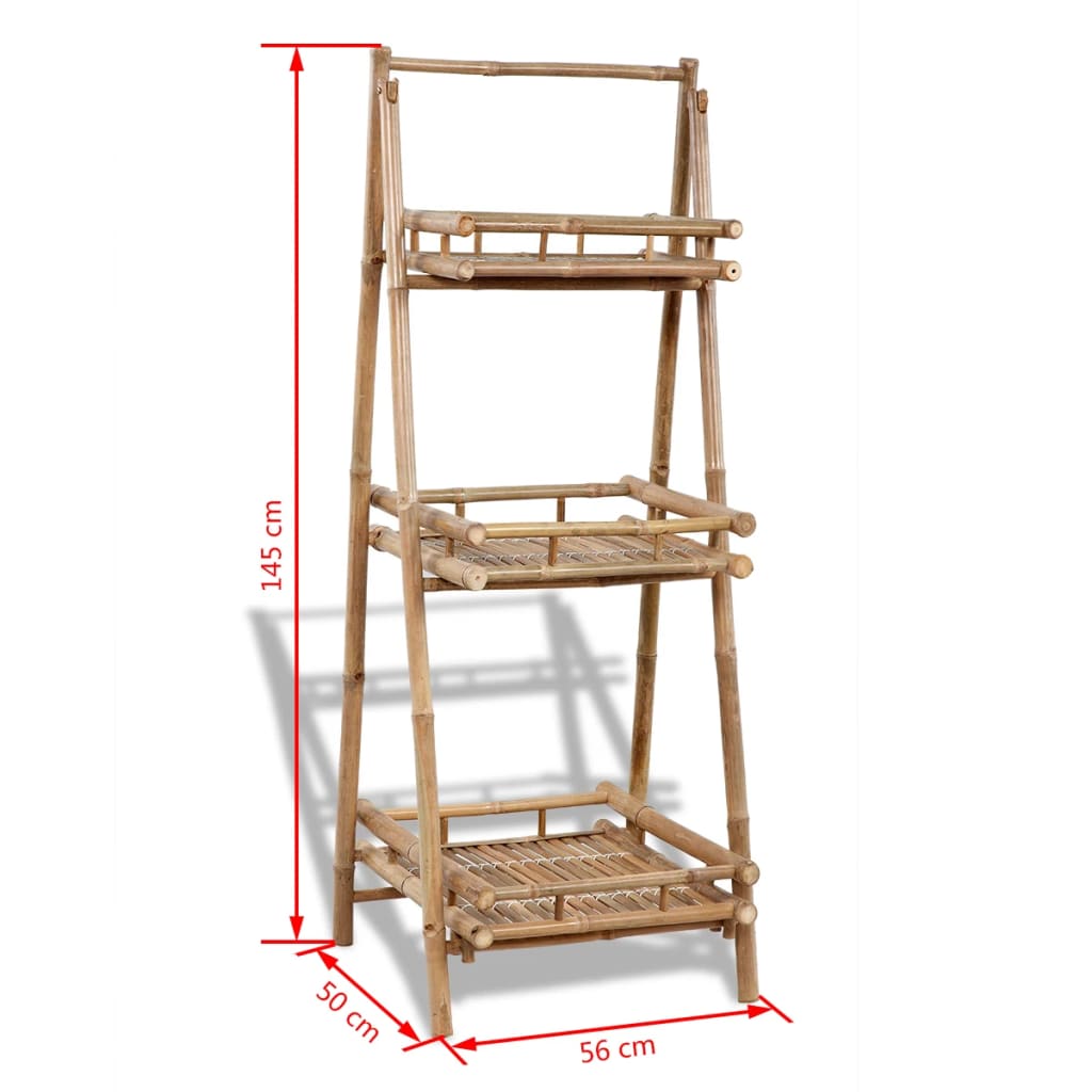 Plant stand 3 shelves bamboo