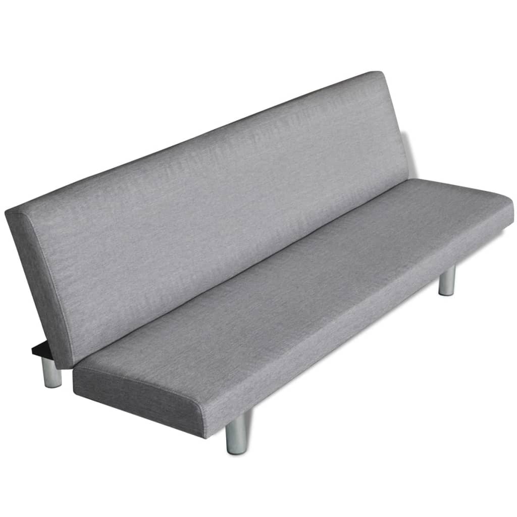 Sofa bed light gray polyester