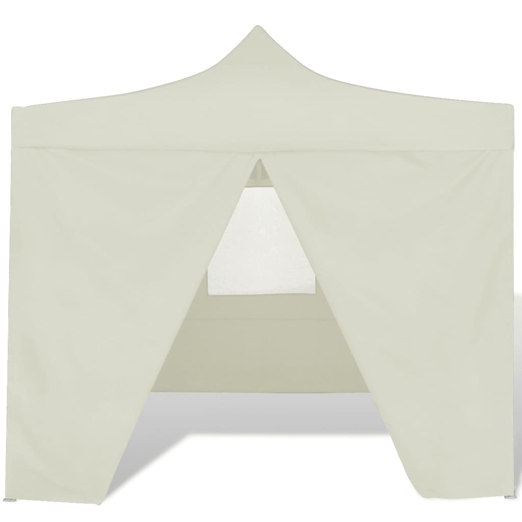 Folding tent with 4 walls 3 x 3 m cream white