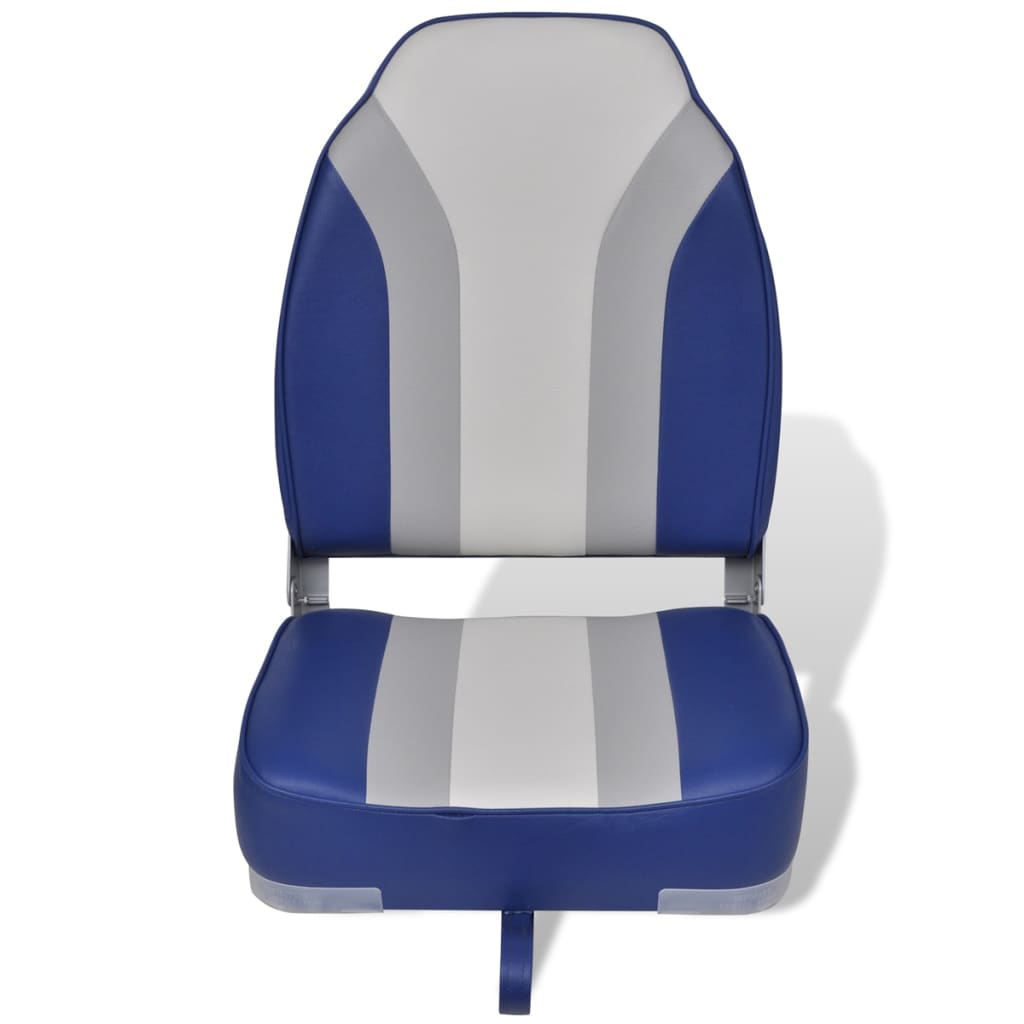 Folding boat seat with high backrest