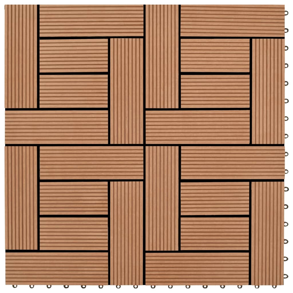 Brown terrace tiles 11 pieces 30 x 30 cm WPC 1 sqm