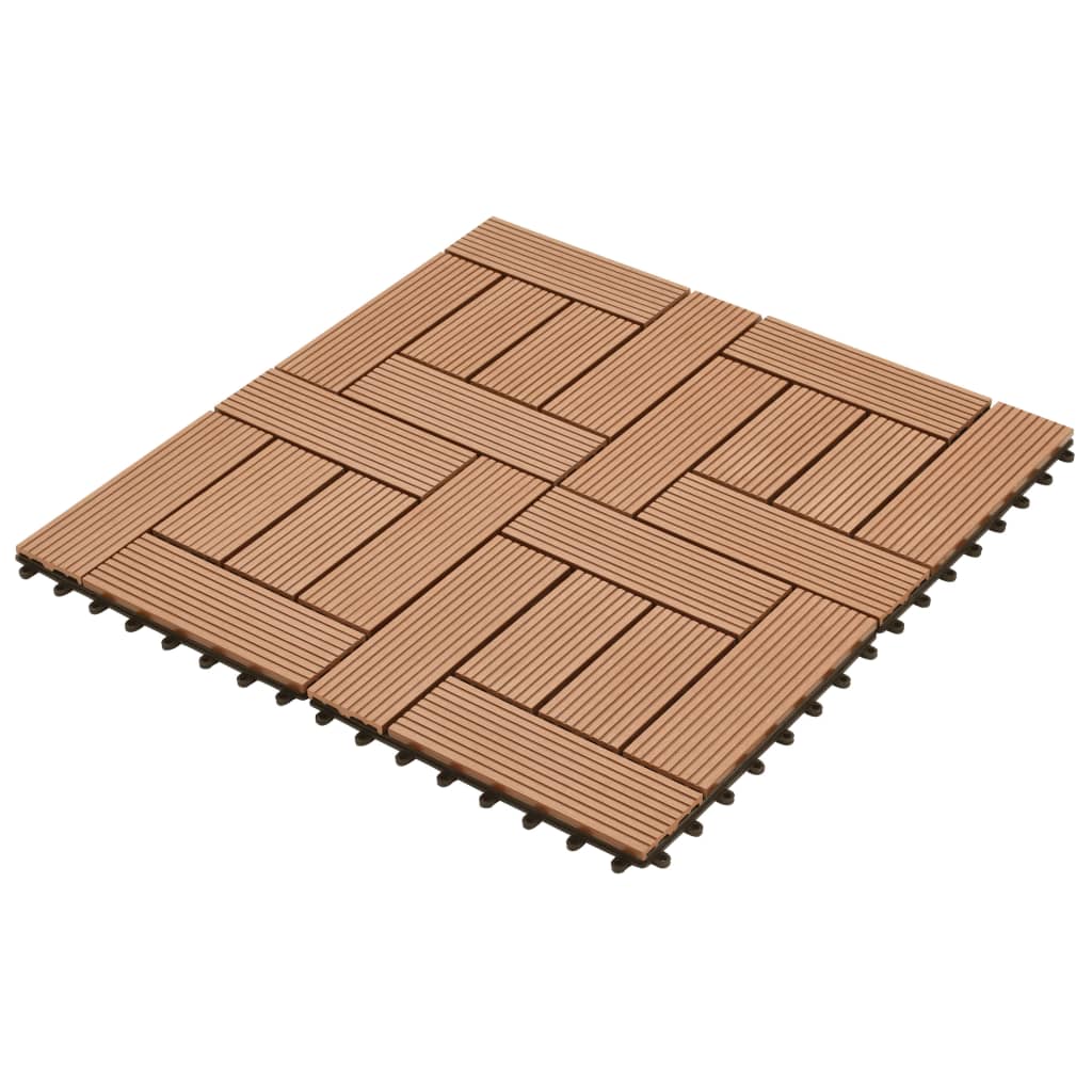 Brown terrace tiles 11 pieces 30 x 30 cm WPC 1 sqm
