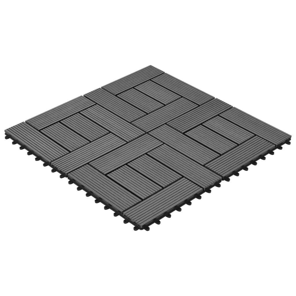 Gray terrace tiles 11 pieces 30 x 30 cm WPC 1 sqm