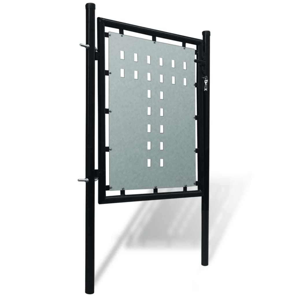 Fence gate (single gate) black 100x125 cm