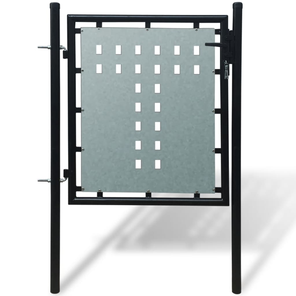Fence gate (single gate) black 100x150 cm