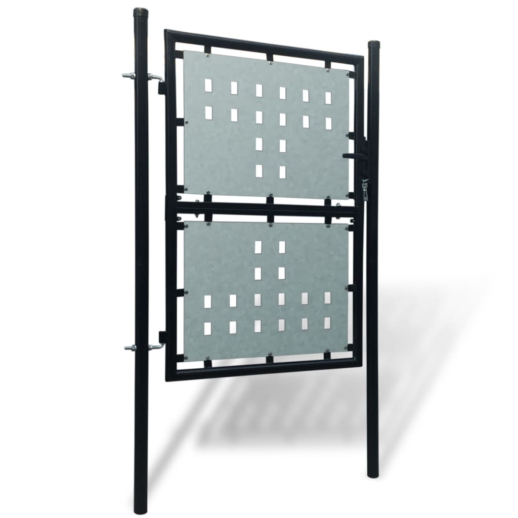 Fence gate (single gate) black 100x200 cm