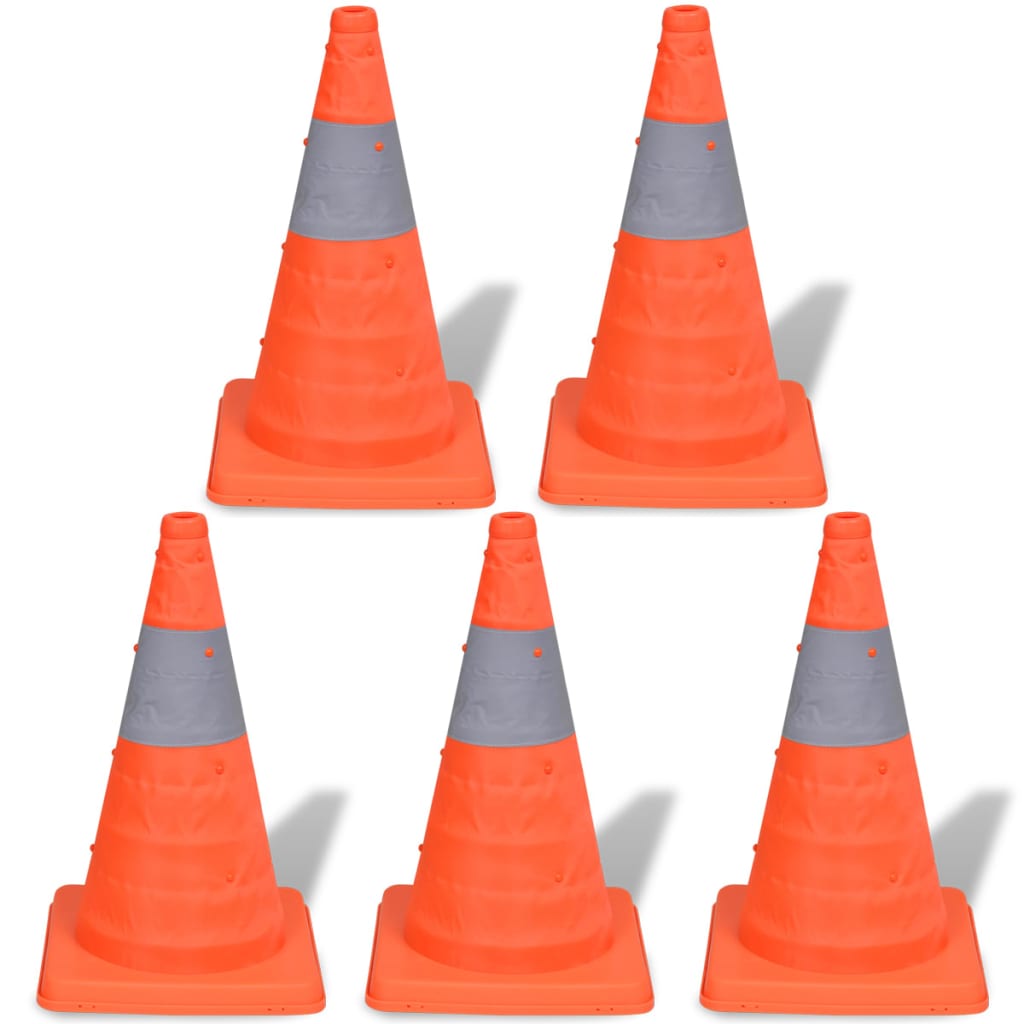 5 pylons traffic cones 42 cm