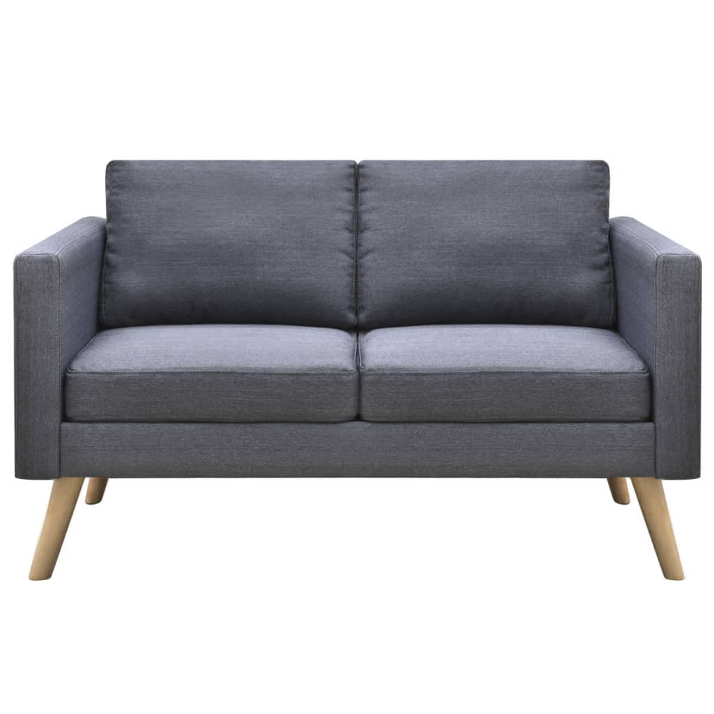 Sofa set 2-seater and 3-seater fabric dark gray