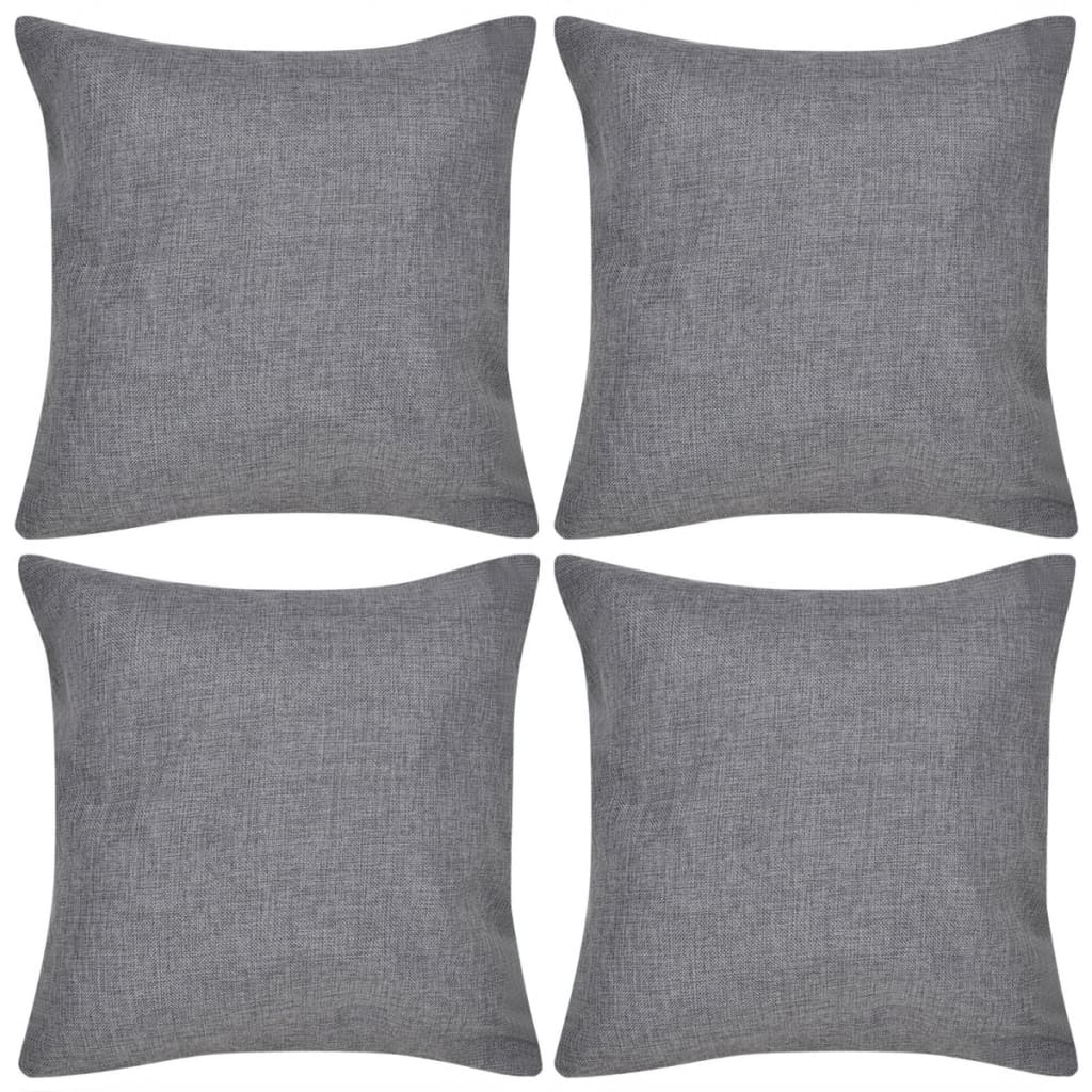 4 cushion covers anthracite linen look 50 x 50 cm
