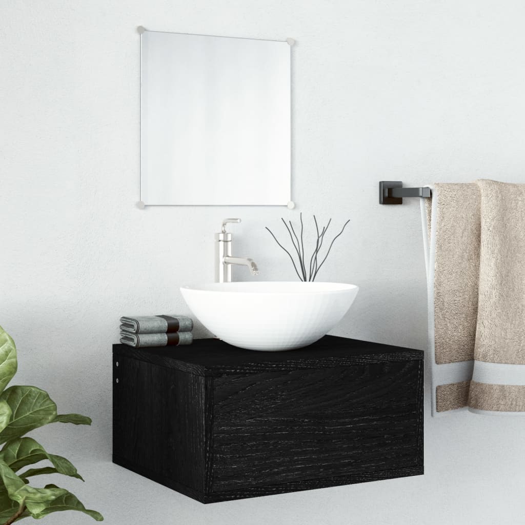 vidaXL 2 pcs. Bathroom furniture set black wood material