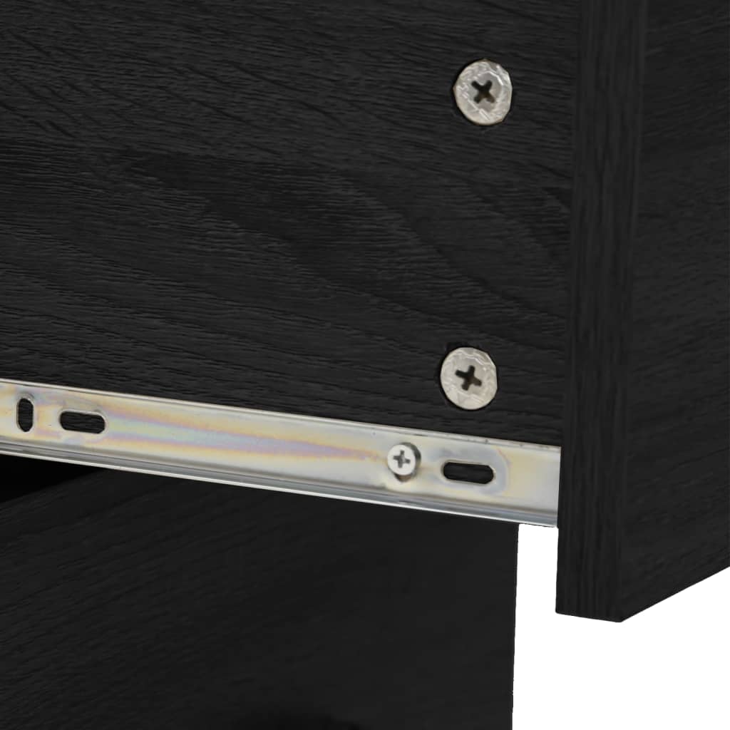 vidaXL 7 pcs. Bathroom furniture set black wood material