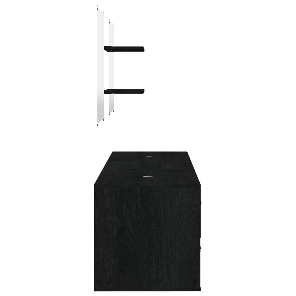 vidaXL 5 pcs. Bathroom furniture set black wood material
