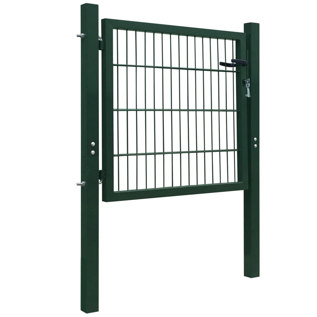 Fence gate steel green 105x150 cm