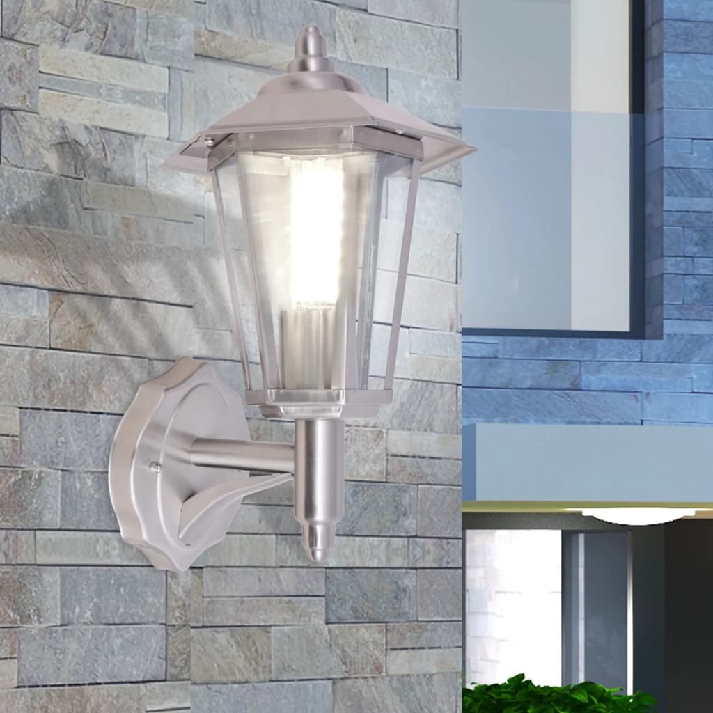 Outdoor wall lamp lantern upright stainless steel