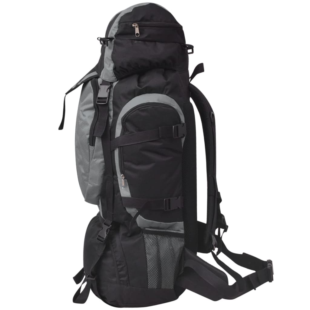 Hiking backpack XXL 75 L black and gray