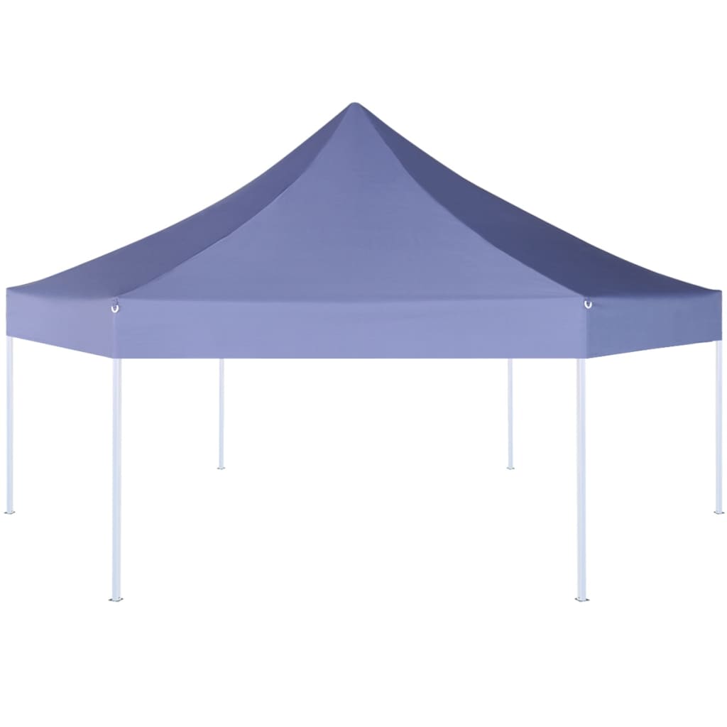 Pop-Up Party Tent Hexagonal Foldable Dark Blue 3.6x3.1 m