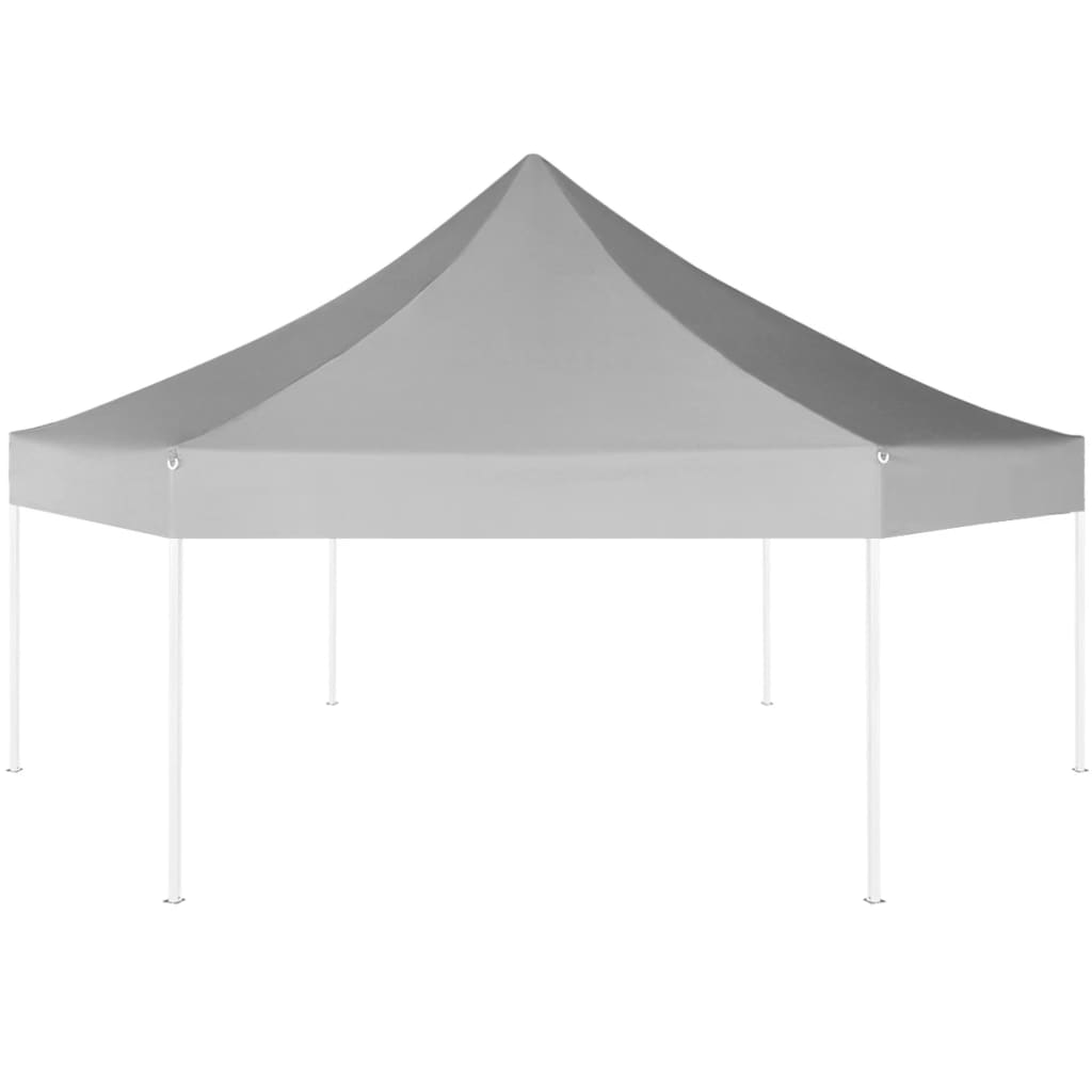 Pop-Up Party Tent Hexagonal Foldable Gray 3.6x3.1 m