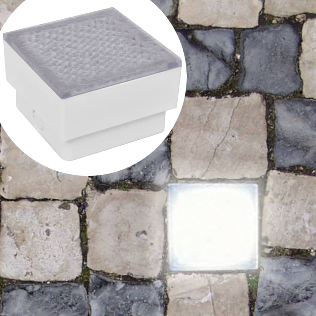 LED recessed floor spotlights outdoor 12 pieces 100x100x68 mm