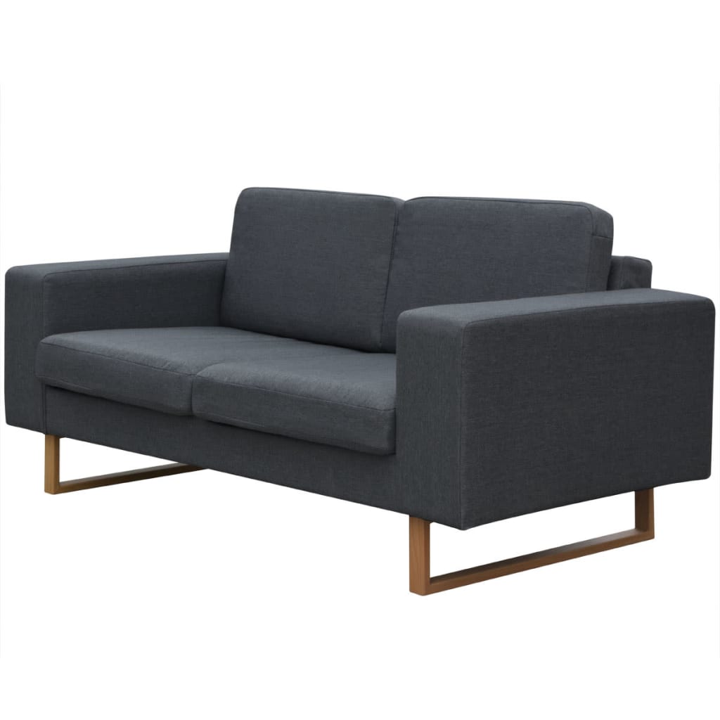 2-seater sofa fabric dark gray