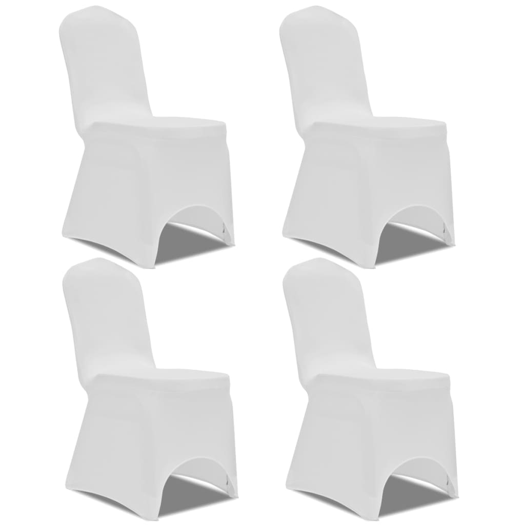 Stretch chair cover 4 pieces white