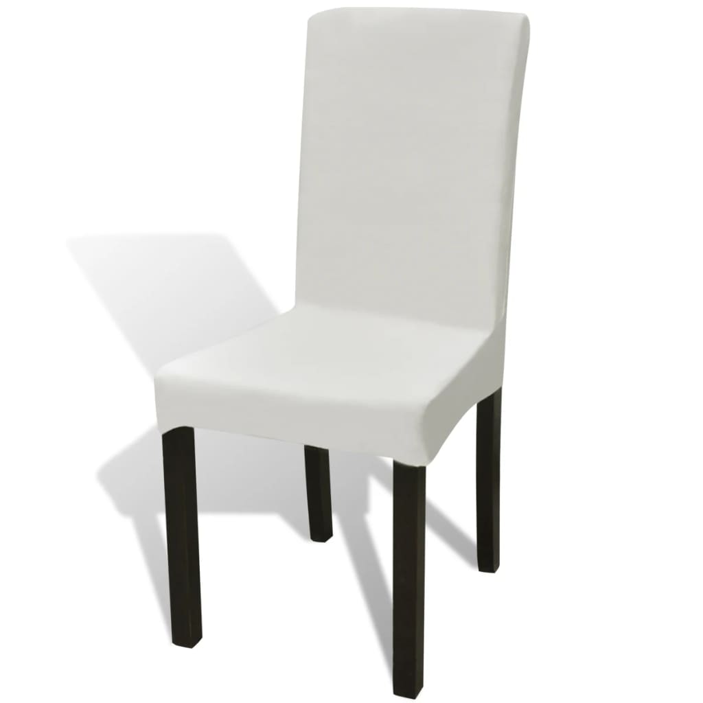 Stretch chair covers straight 4 pieces cream