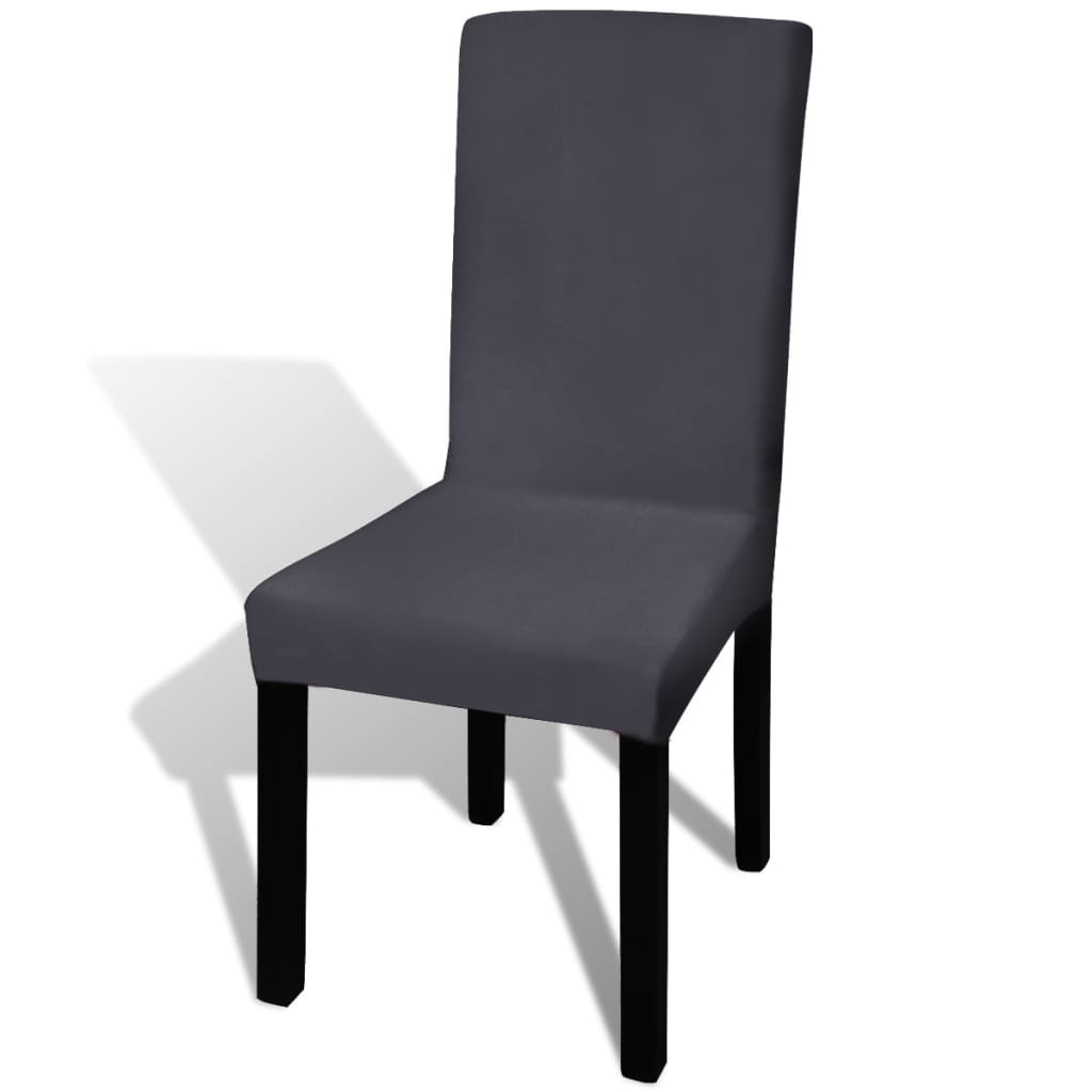 Stretch chair covers straight, 6 pieces. Anthracite