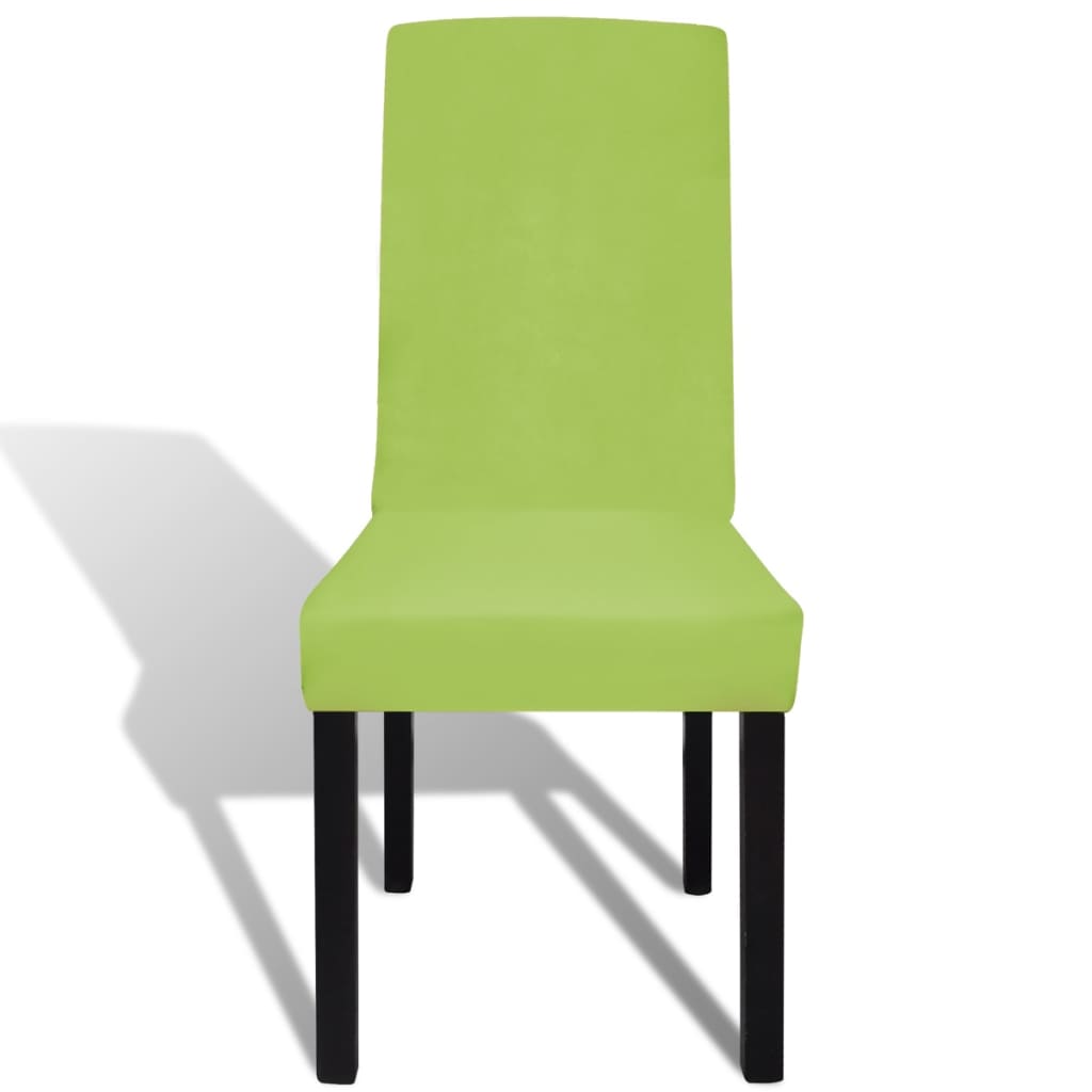 Stretch chair covers straight 4 pieces green