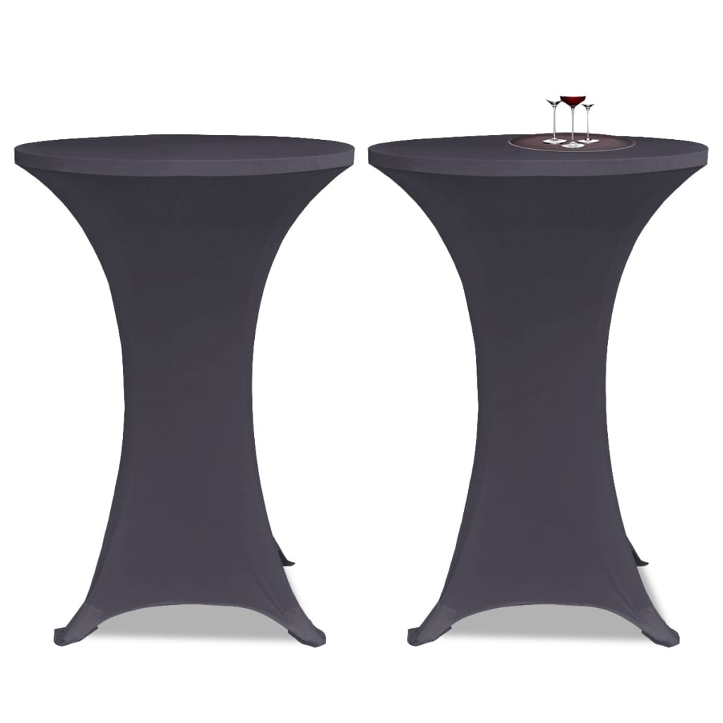 Table cover stretch cover 2 pieces 80 cm anthracite