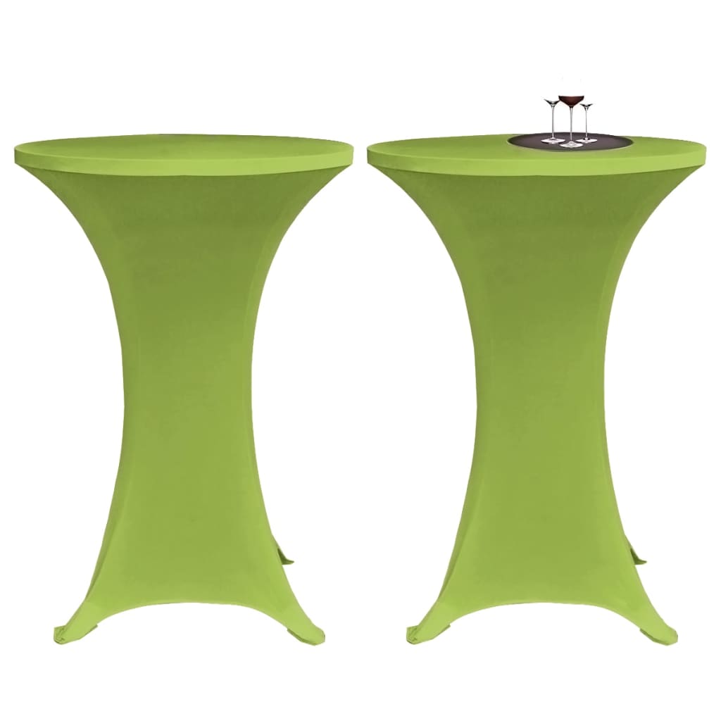 Stretch table cover 2 pieces 70 cm green