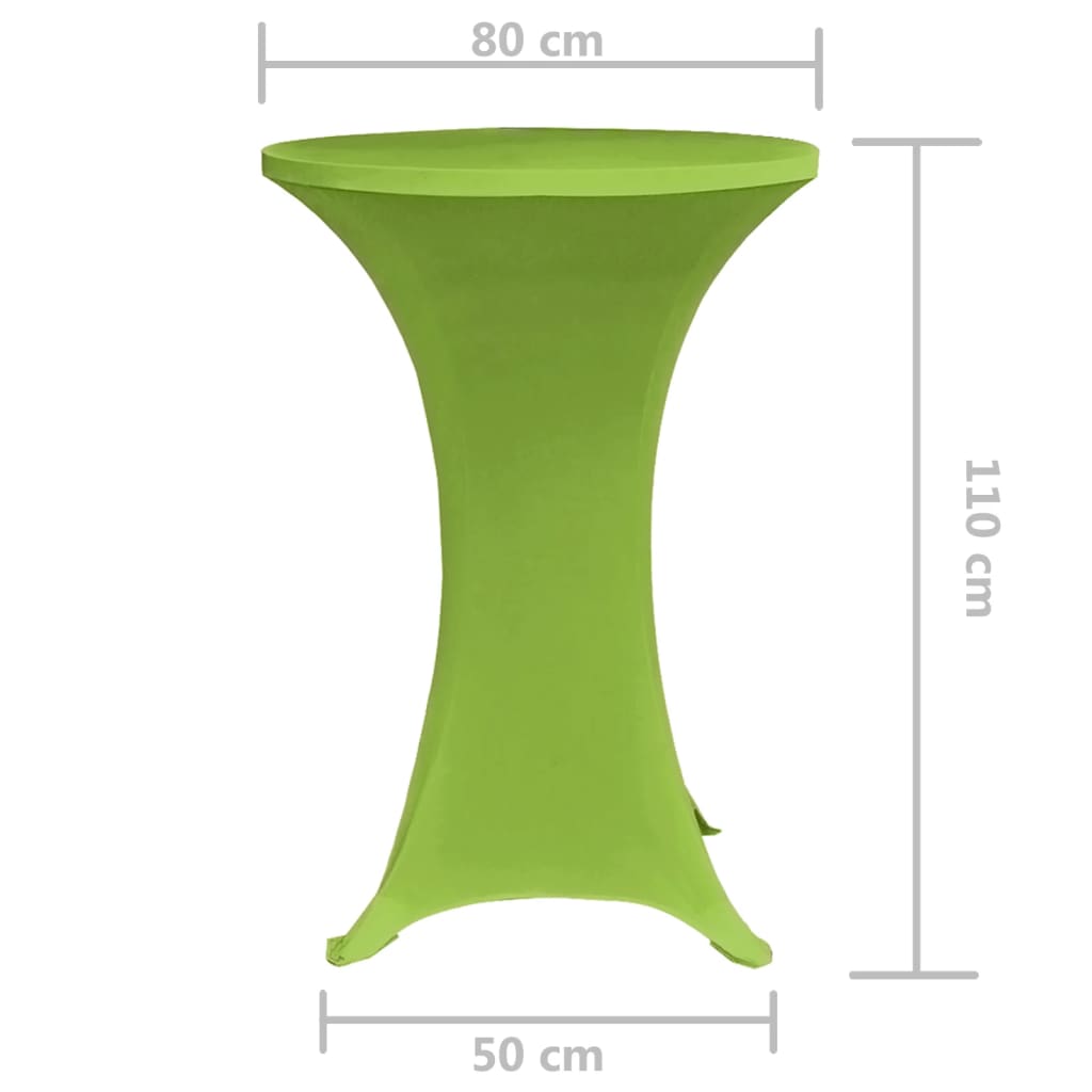 Stretch table cover 2 pieces 80 cm green
