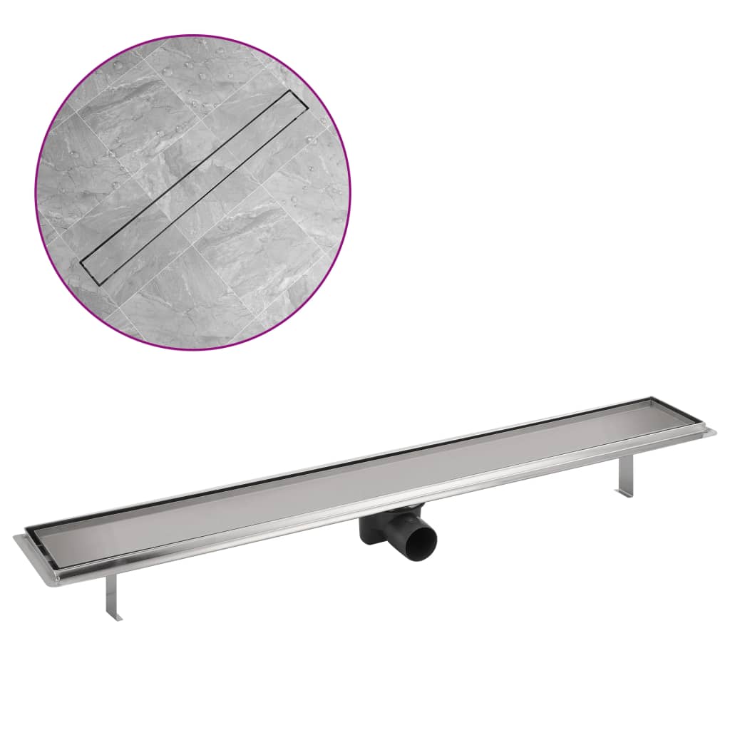 Linear shower drain 930x140 mm stainless steel