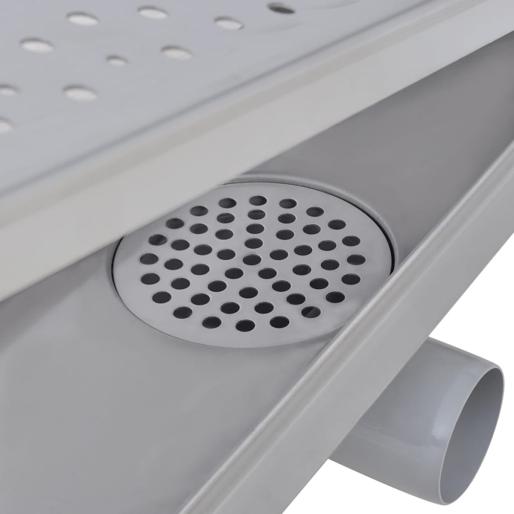 Straight shower channel bubbles 630x140 mm stainless steel