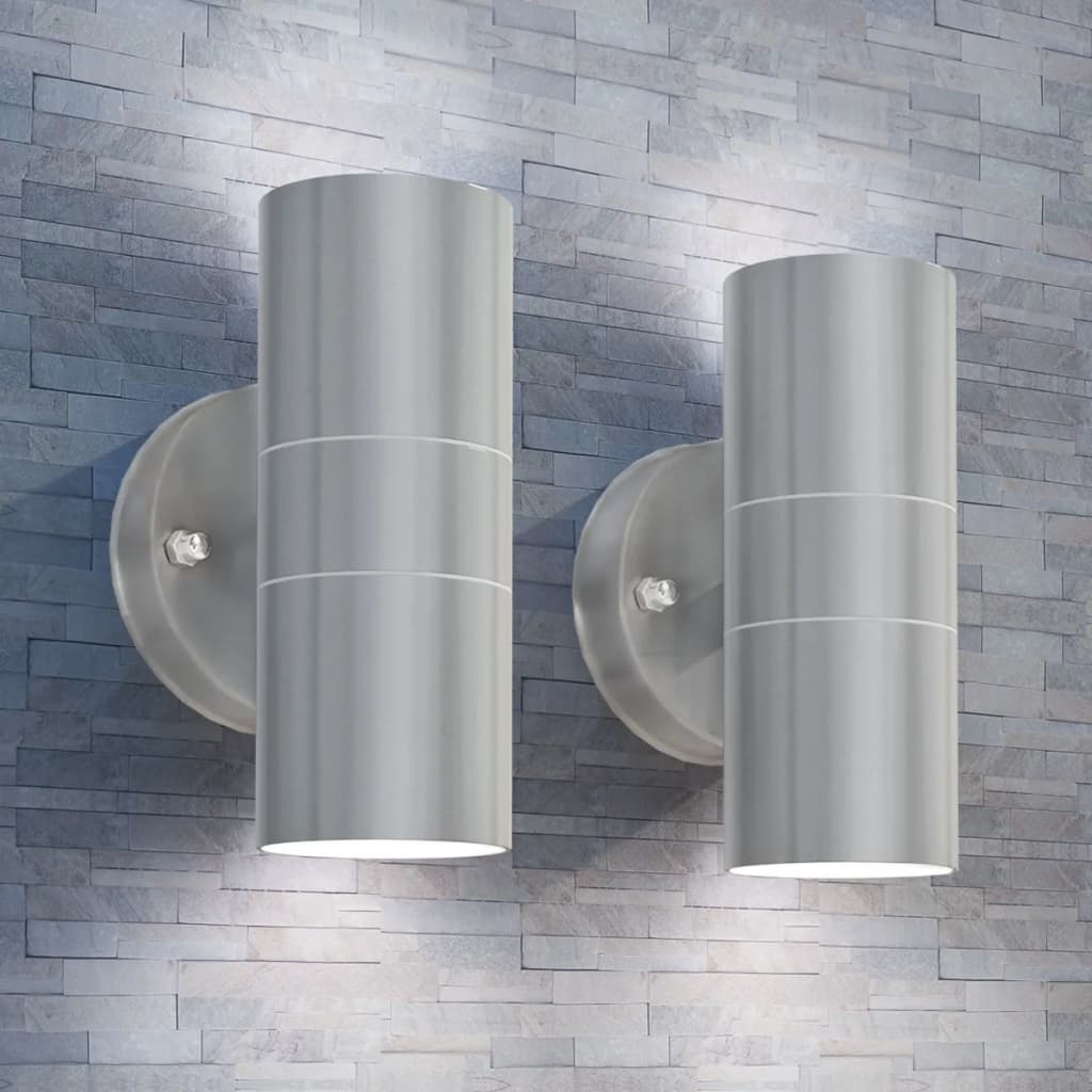 LED outdoor wall lights 2 pieces. Stainless steel up/down