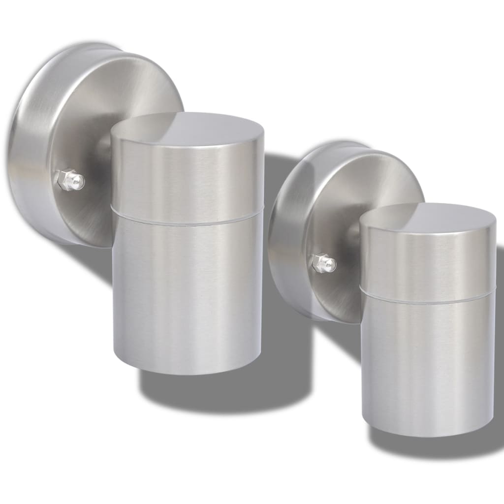 Outdoor wall lights 2 pieces. Stainless steel downward beam